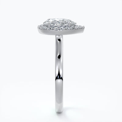Pear Halo Engagement Ring - Amelia