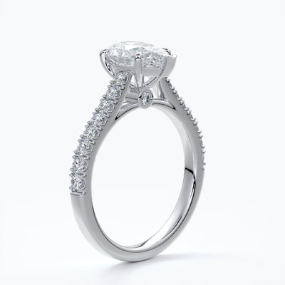 Pear 5 claw diamond band