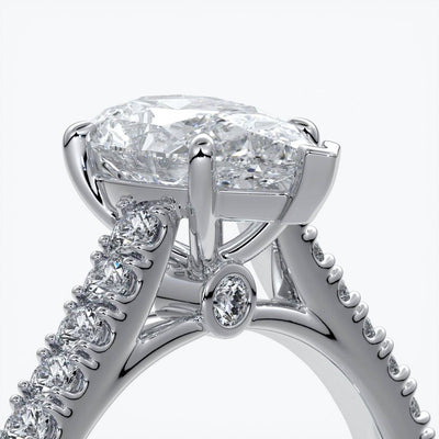 Pear 5 claw diamond band