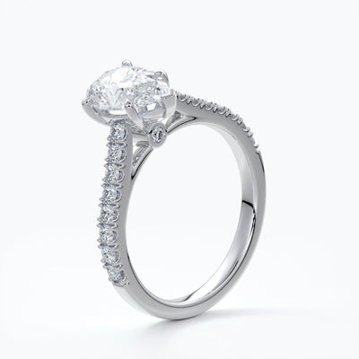 Pear 5 claw diamond band