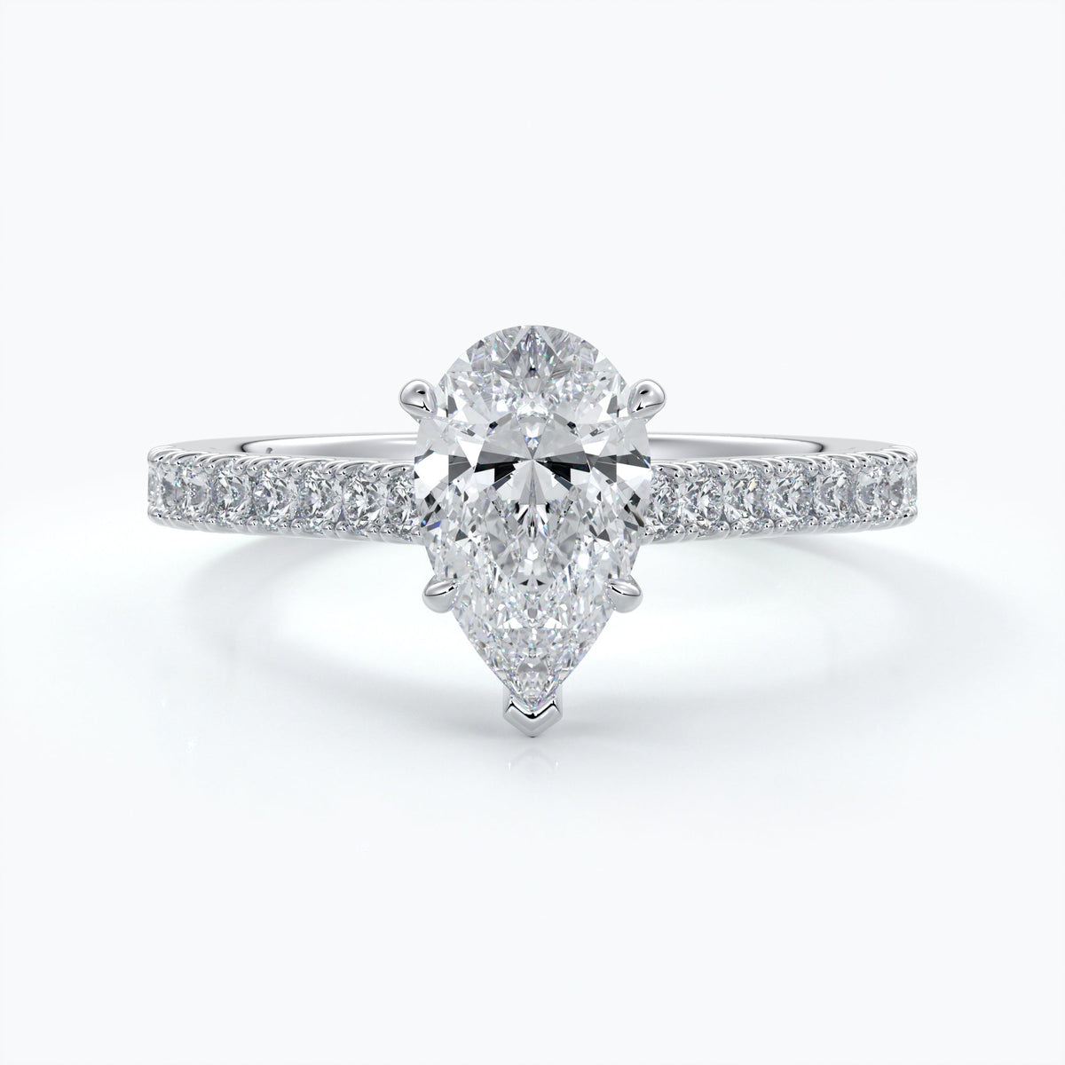 Pear 5 claw diamond band