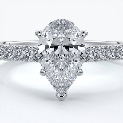 Pear 5 claw diamond band
