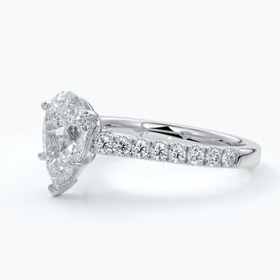 Pear 5 claw diamond band