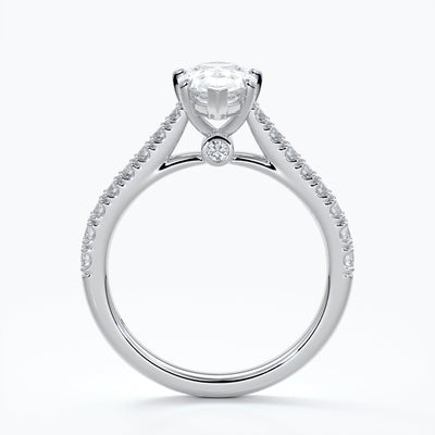 Pear 5 claw diamond band