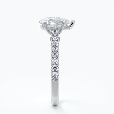 Pear 5 claw diamond band