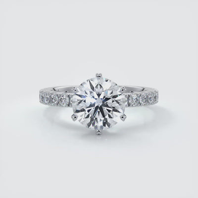 Classic six claw diamond band 2.0ct