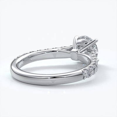 Adele Engagement ring round diamond 4 claw cathedral 18ct white gold