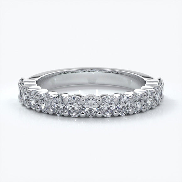 Alana Wedding ring oval diamonds scalloped 18ct white gold