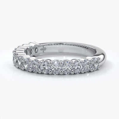 Alana Wedding ring oval diamonds scalloped 18ct white gold