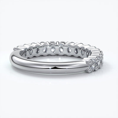 Alana Wedding ring oval diamonds scalloped 18ct white gold
