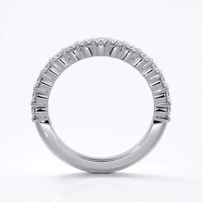 Alana Wedding ring oval diamonds scalloped 18ct white gold