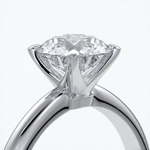 Alexandra Engagement Ring round diamond 4 claw 18ct white gold