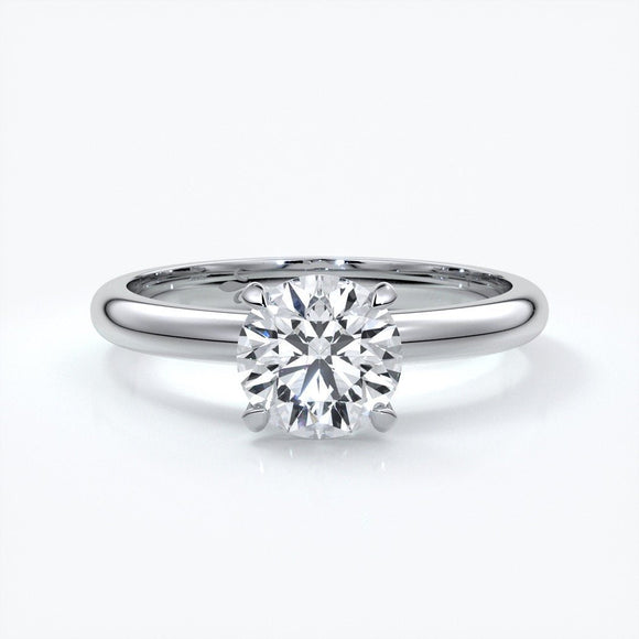 Alexandra Engagement Ring round diamond 4 claw 18ct white gold
