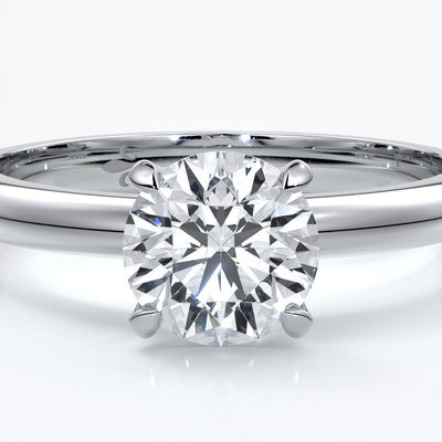 Alexandra Engagement Ring round diamond 4 claw 18ct white gold