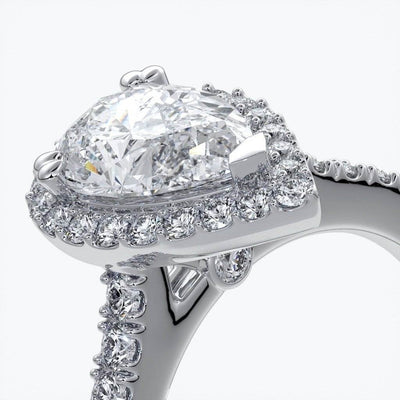 Pear Halo Engagement Ring - Alice