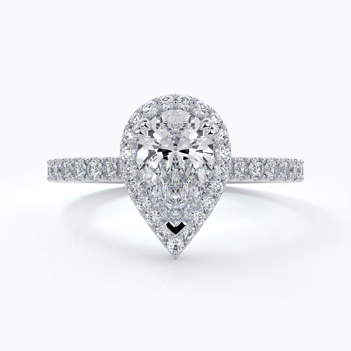 Pear Halo Engagement Ring - Alice