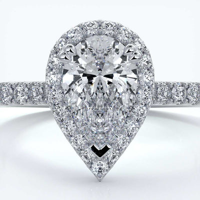 Pear Halo Engagement Ring - Alice