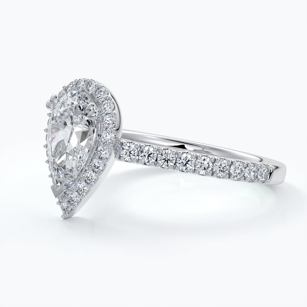 Pear Halo Engagement Ring - Alice