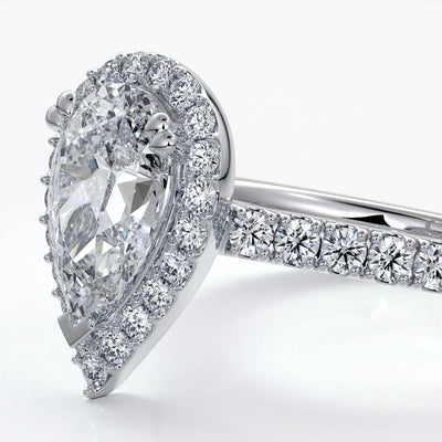 Pear Halo Engagement Ring - Alice