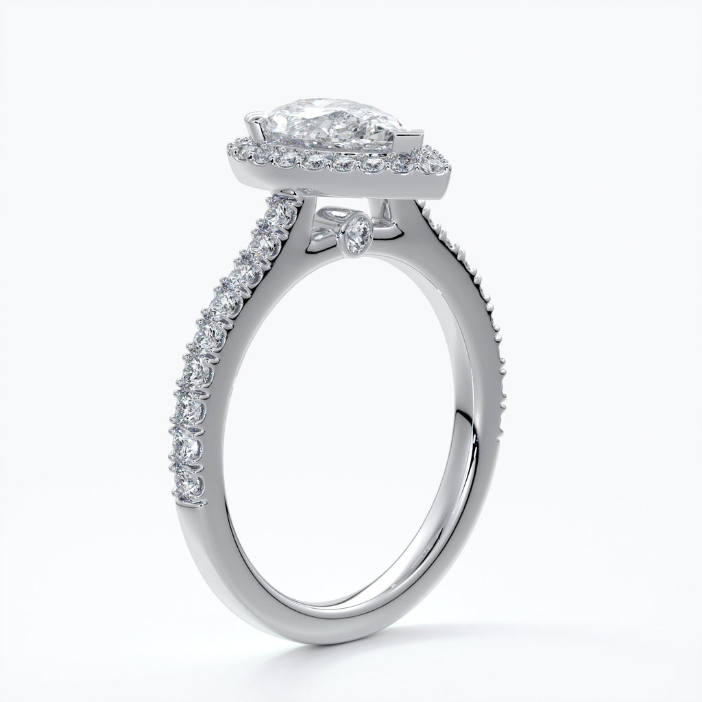 Pear Halo Engagement Ring - Alice