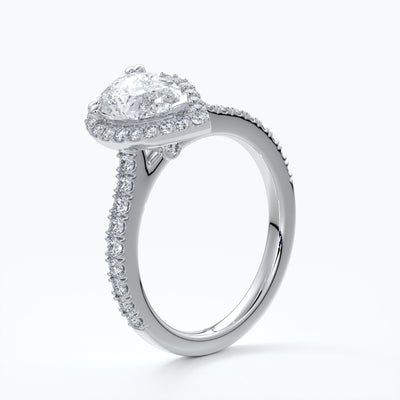 Pear Halo Engagement Ring - Alice