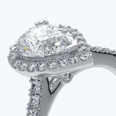 Pear Halo Engagement Ring - Alice