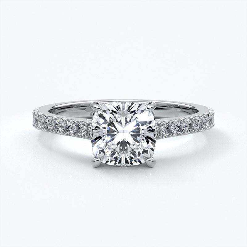 1.5 Carat cushion, diamond band