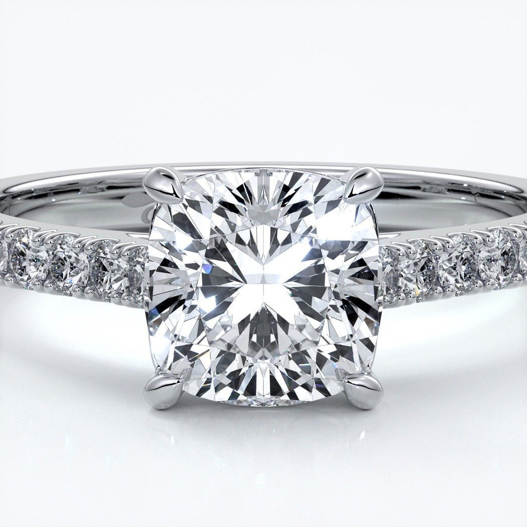 Carat cushion, diamond band