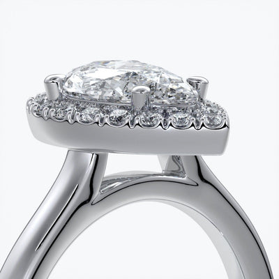 Audrey Engagement Ring pear halo platinum