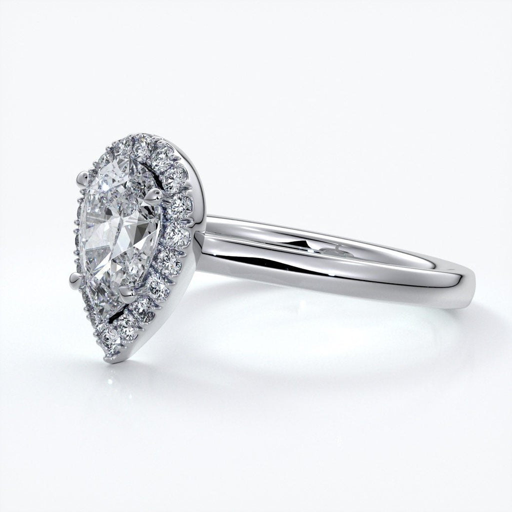 Audrey Engagement Ring pear halo platinum