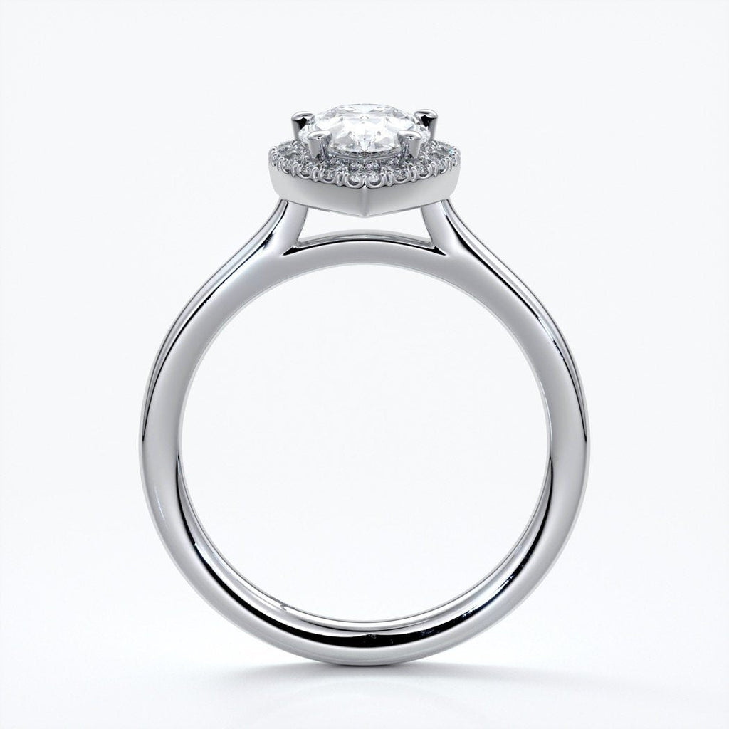 Audrey Engagement Ring pear halo platinum