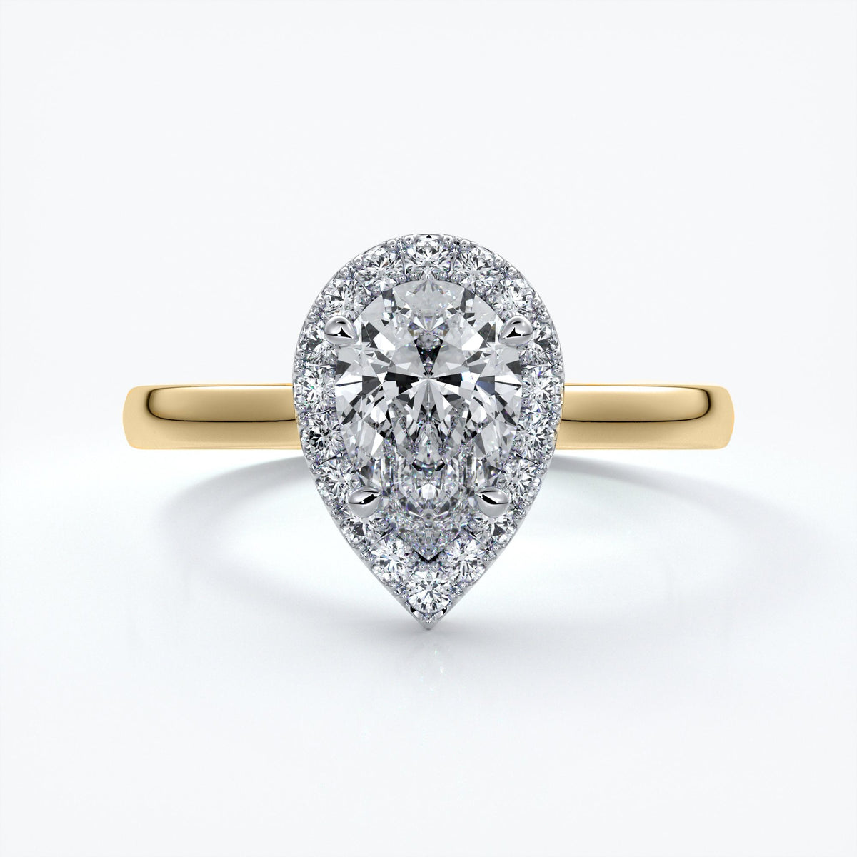Pear Halo Engagement Ring - Amelia