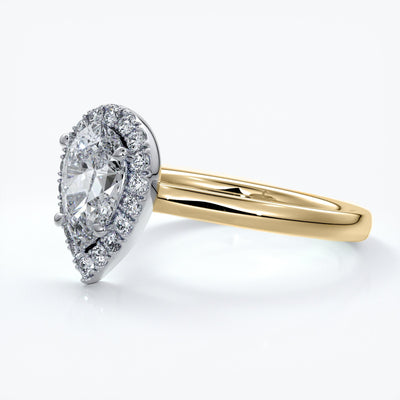 Pear Halo Engagement Ring - Amelia