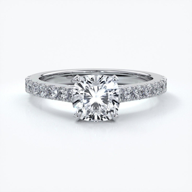 1.0 Carat cushion cut with diamond band