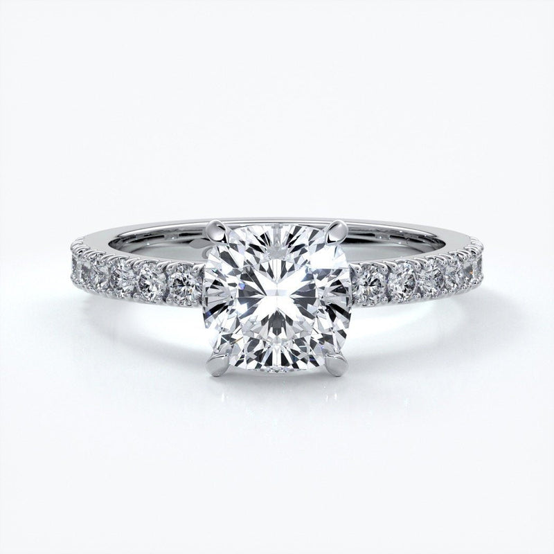 1.5 Carat cushion cut with diamond band