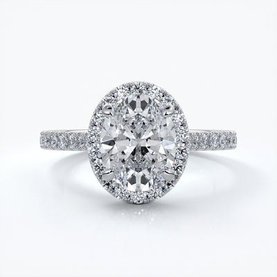 Blair Engagement Ring oval diamond band halo plat
