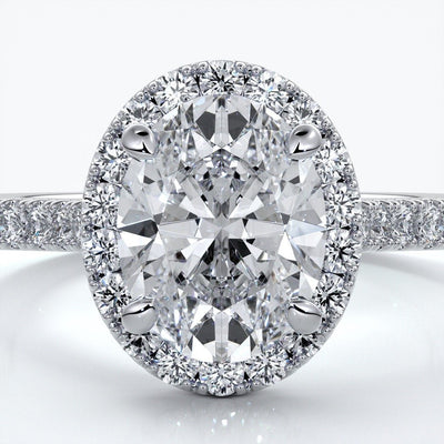 Blair Engagement Ring oval diamond band halo plat
