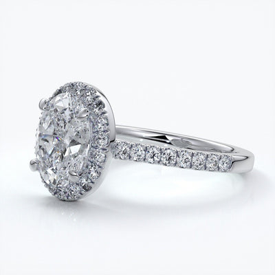 Blair Engagement Ring oval diamond band halo plat