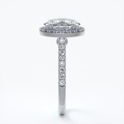 Blair Engagement Ring oval diamond band halo plat