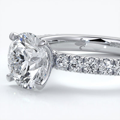 Bridget Engagement ring round diamond 4 claw diamond band 18ct white gold