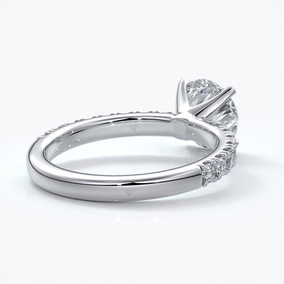Bridget Engagement ring round diamond 4 claw diamond band 18ct white gold