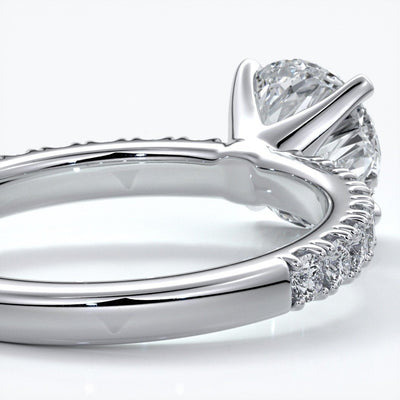 Bridget Engagement ring round diamond 4 claw diamond band 18ct white gold
