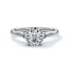 Platinum trilogy diamond ring with a cathedral setting