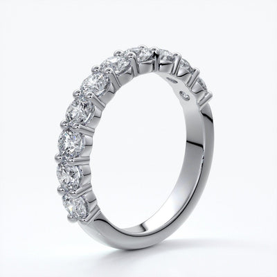 Cassandra Wedding ring scalloped diamond band 2 claws 3mm platinum