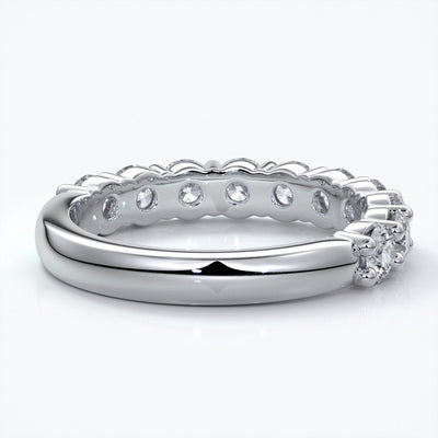 Cassandra Wedding ring scalloped diamond band 2 claws 3mm platinum