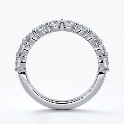 Cassandra Wedding ring scalloped diamond band 2 claws 3mm platinum
