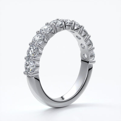 Cassandra Wedding ring scalloped diamond band 2 claws 3mm platinum