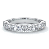 Women's wedding band with 3mm round scallop cut diamonds in a scalloped setting