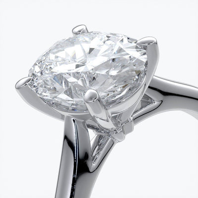 Catherine Engagement ring oval diamond 4 claw cathedral platinum
