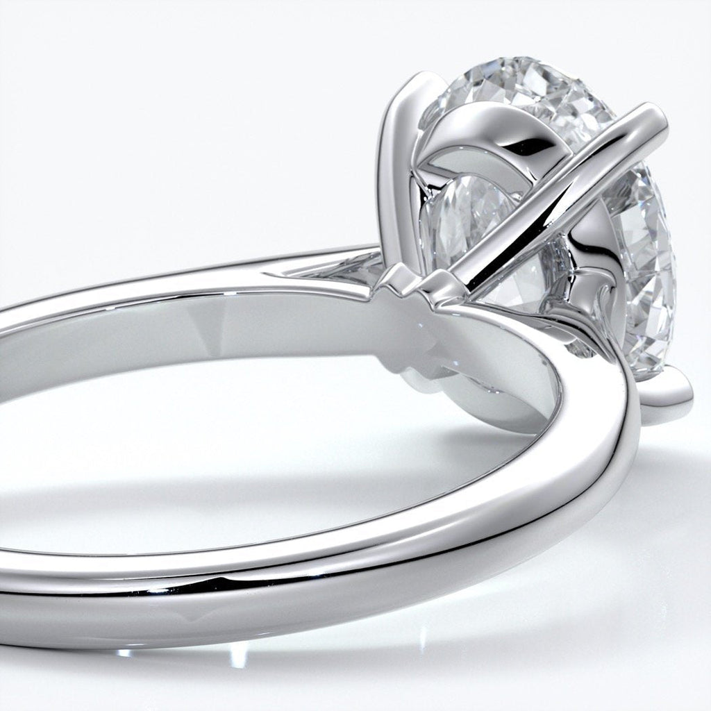 Catherine Engagement ring oval diamond 4 claw cathedral platinum